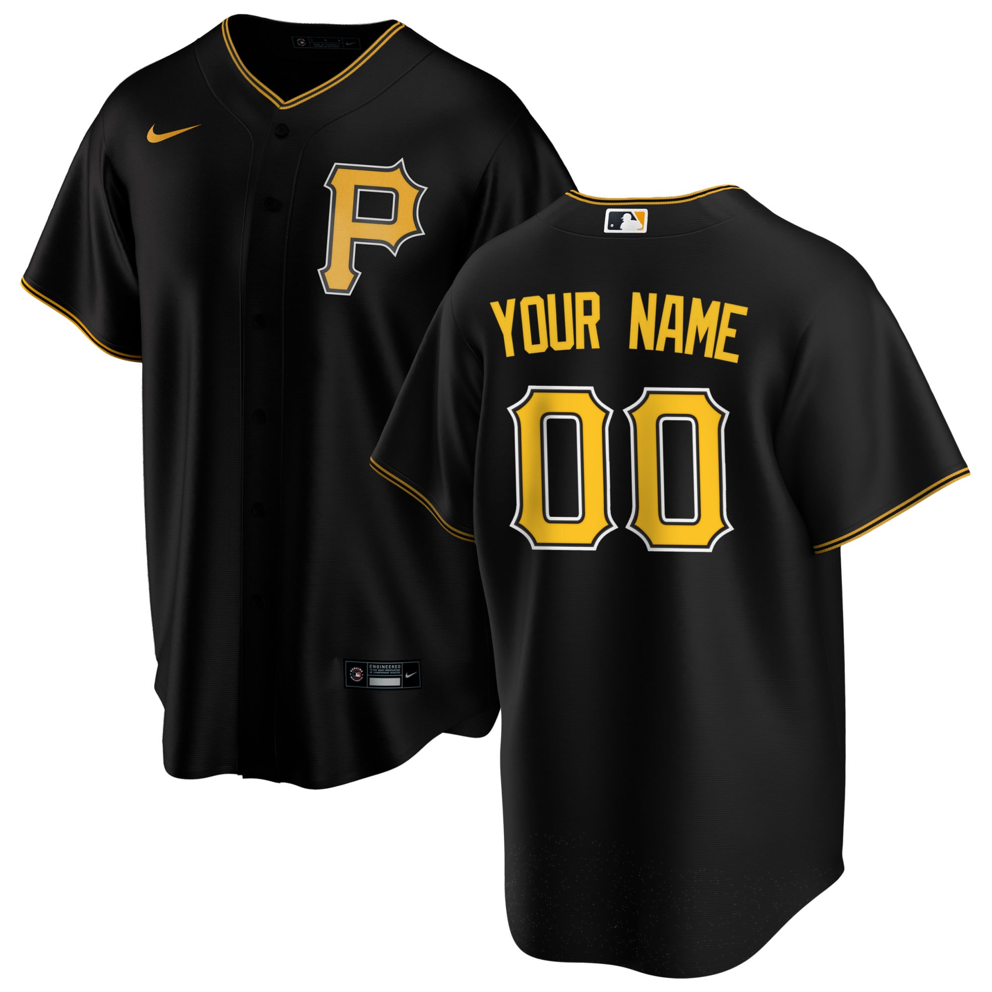 Men’s Pittsburgh Pirates Black Alternate Custom Jersey