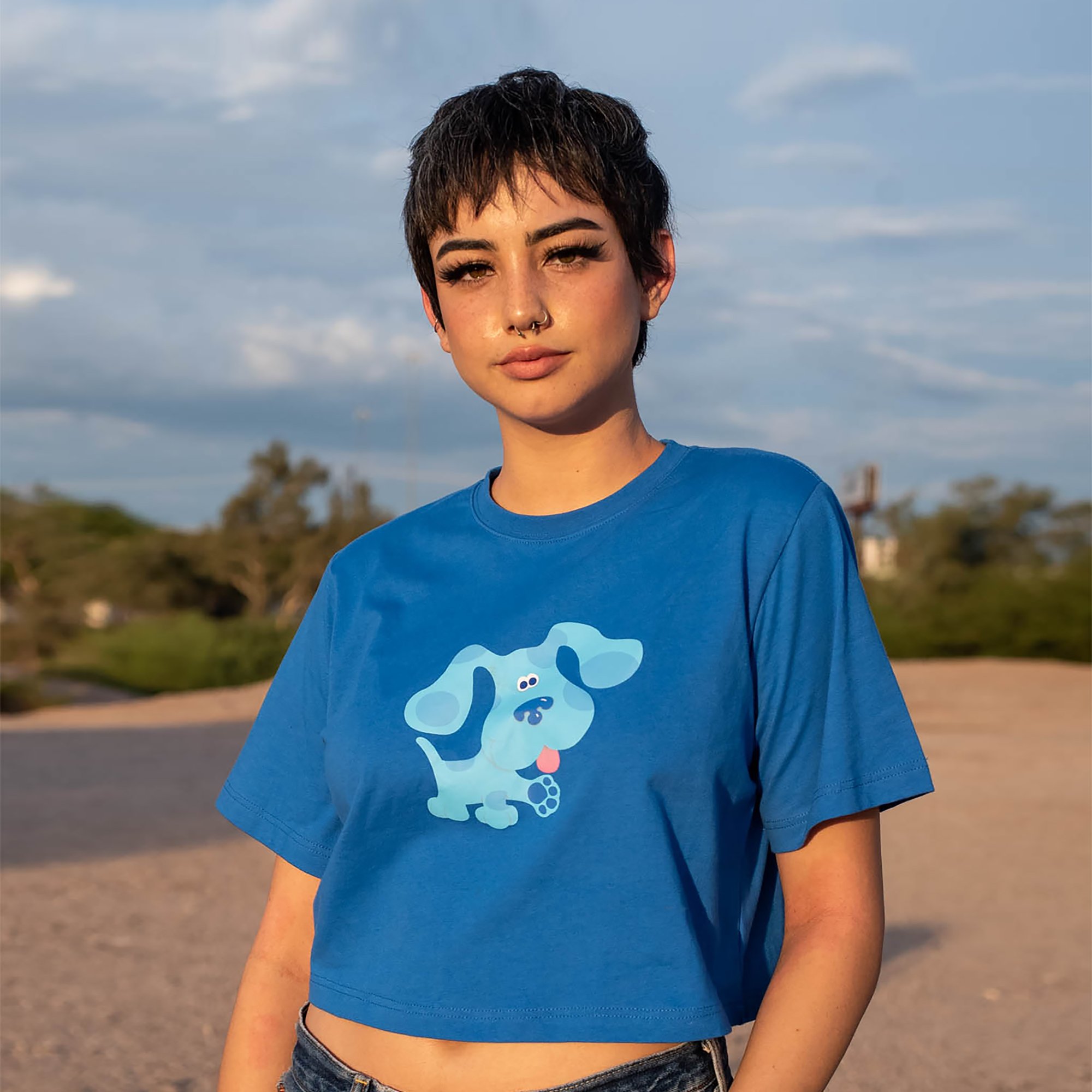 Blue Cropped Tee