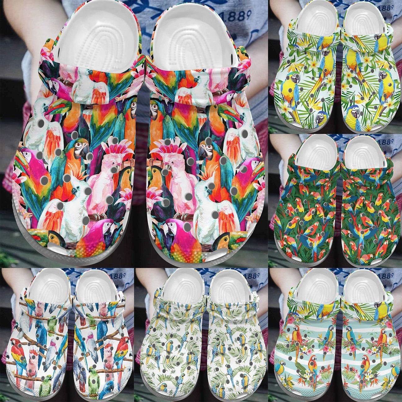 Parrot Personalize Clog, Custom Name, Text, Fashion Style For Women, Men, Kid, Print 3D Cool Parrot Collection