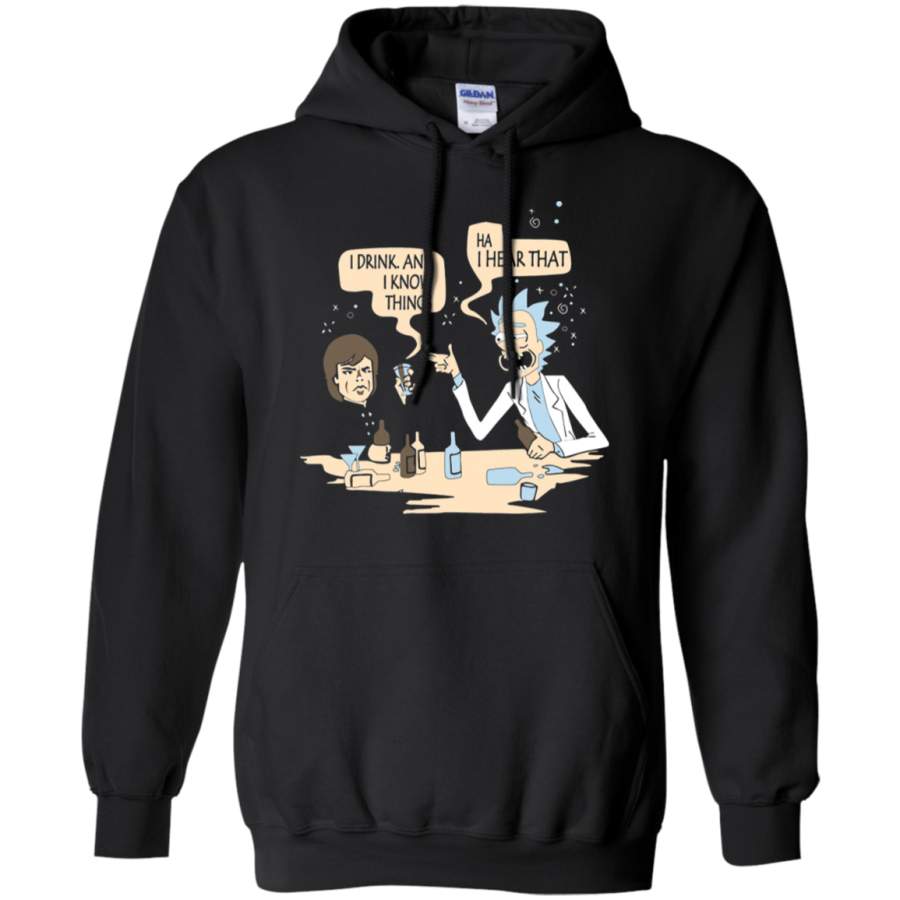 AGR Tyrion And Rick I Drink And I Know Things Mashup Hoodie