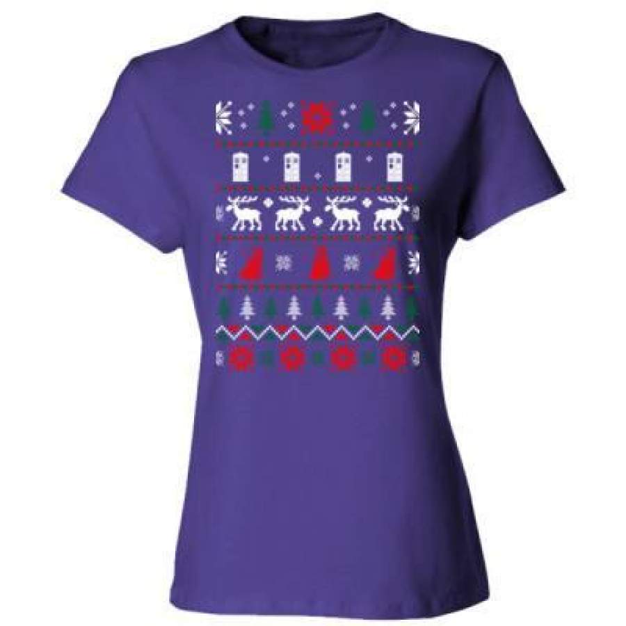 AGR Dr Who Ugly Christmas Sweater Xmas – Ladies’ Cotton T-Shirt