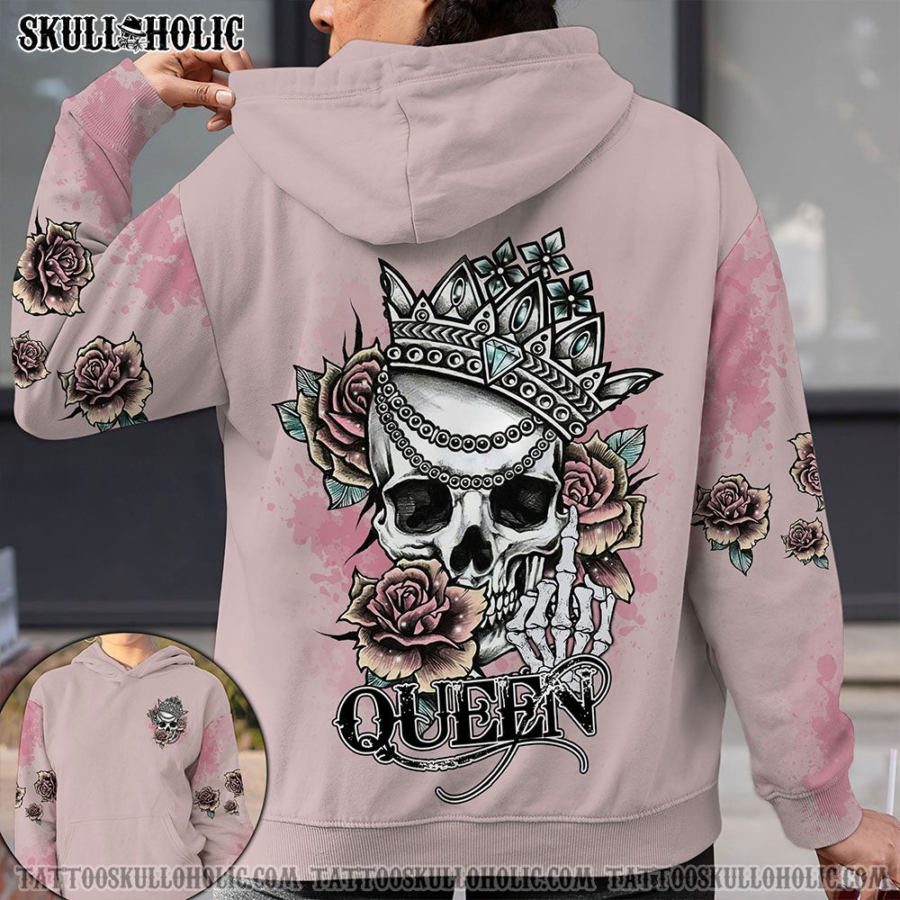 Skull Queen Flower Hoodie 3D #Hd