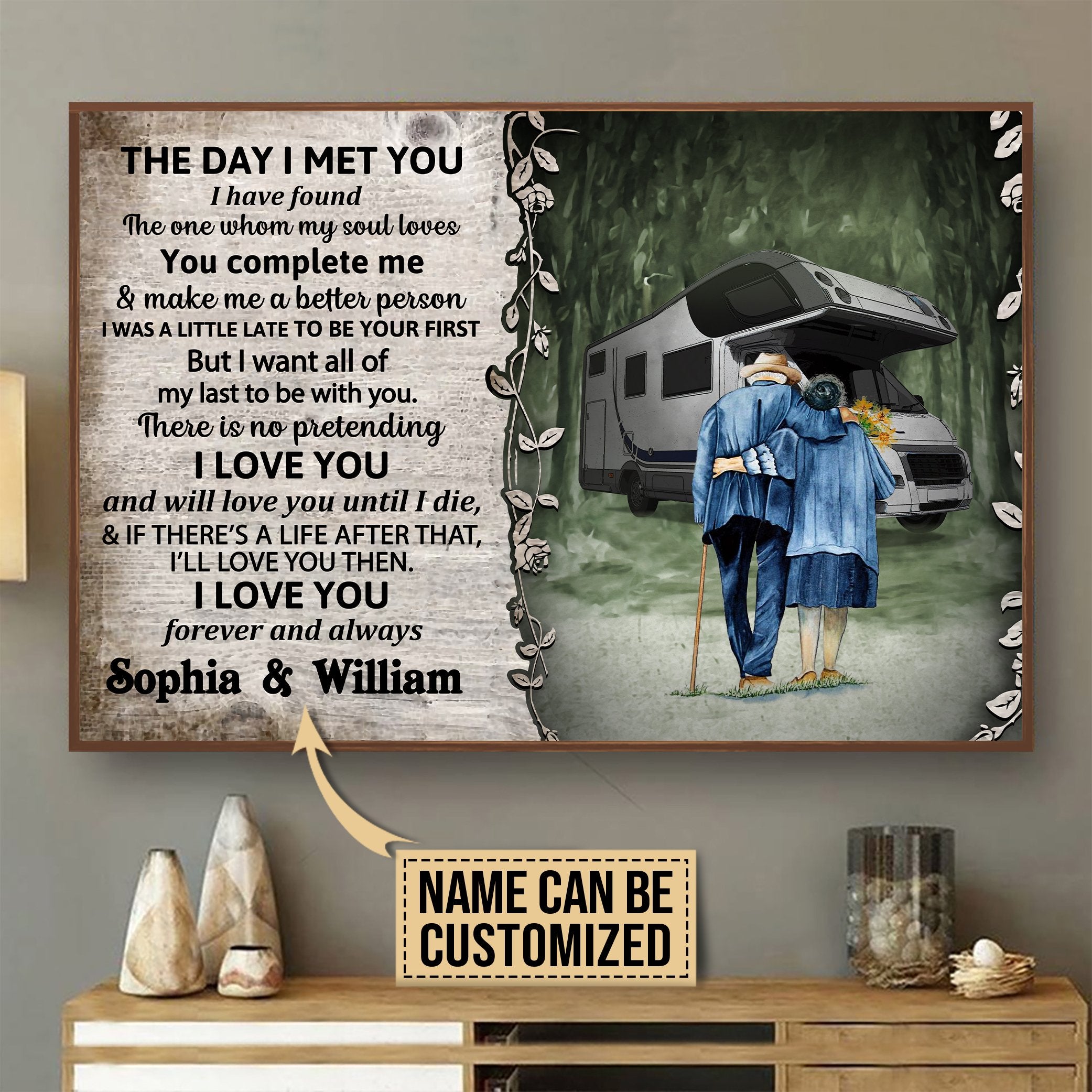 Aeticon Gifts Personalized Camping Motorhome The Day I Met Canvas Mom Dad Gift Home Decor