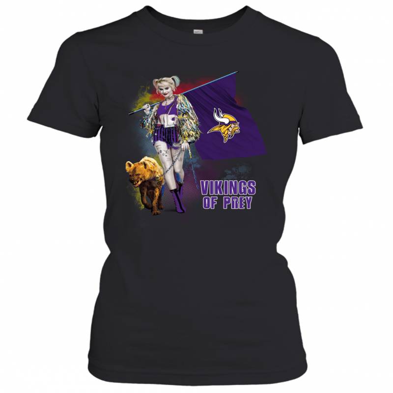 Harley Quinn flag Minnesota Vikings Of Prey Women’s T-Shirt