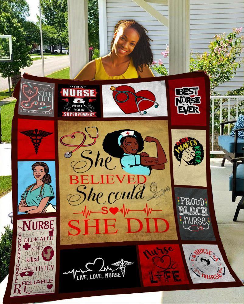 Black Nurse – Unique Gifts Ideas For Home Decor Gifts For Family – Fleece Blanket Sherpa Blanket