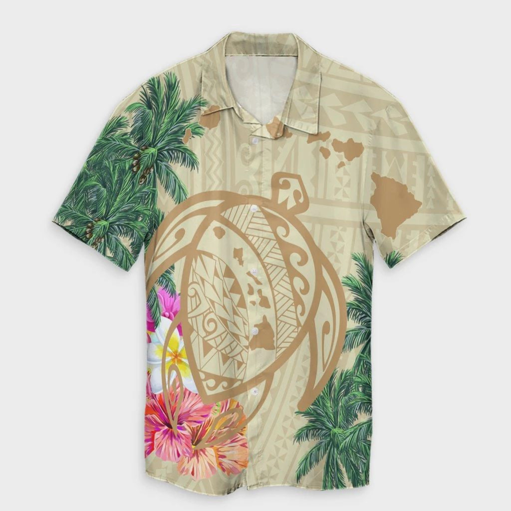 Hawaii Kanaka Maoli Polynesian Flowers Turtle Hawaiian Shirt-