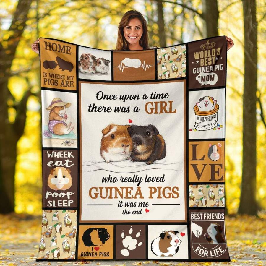 A Girl Who Really Loved Guinea Pigs Animal Lover Gift Blanket Ultra Soft Fleece Optional Personalized Custom Photo Blankets