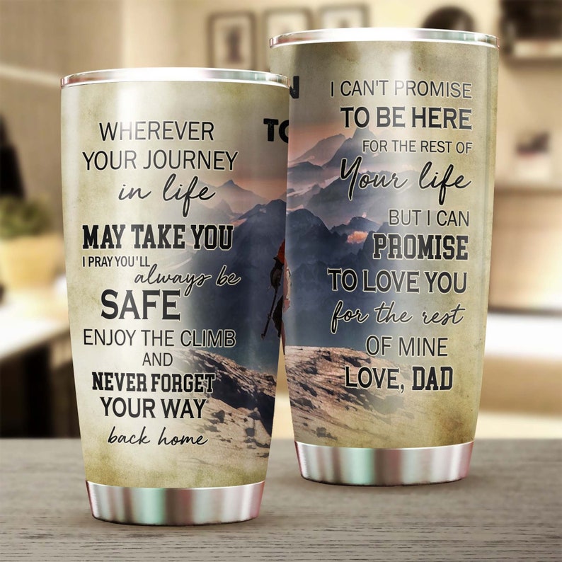 Hiking Buddies Father And Son Never Forget Your Way Back Home Tumbler-Birthday Christmas Gift Father’S Day Gift For Step Dad From Daughter