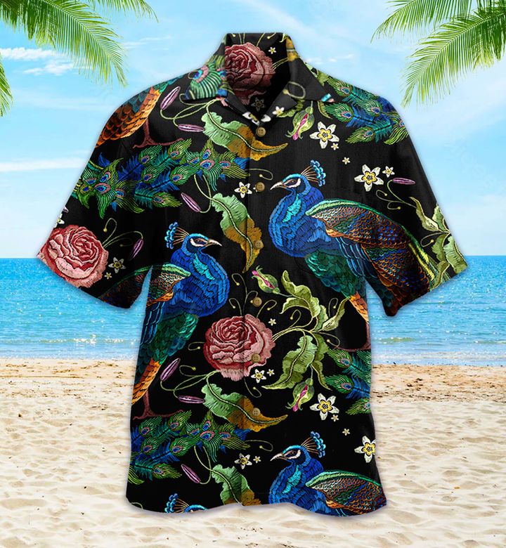 Peacock Rose Colorful Hawaii Shirt Ha30250