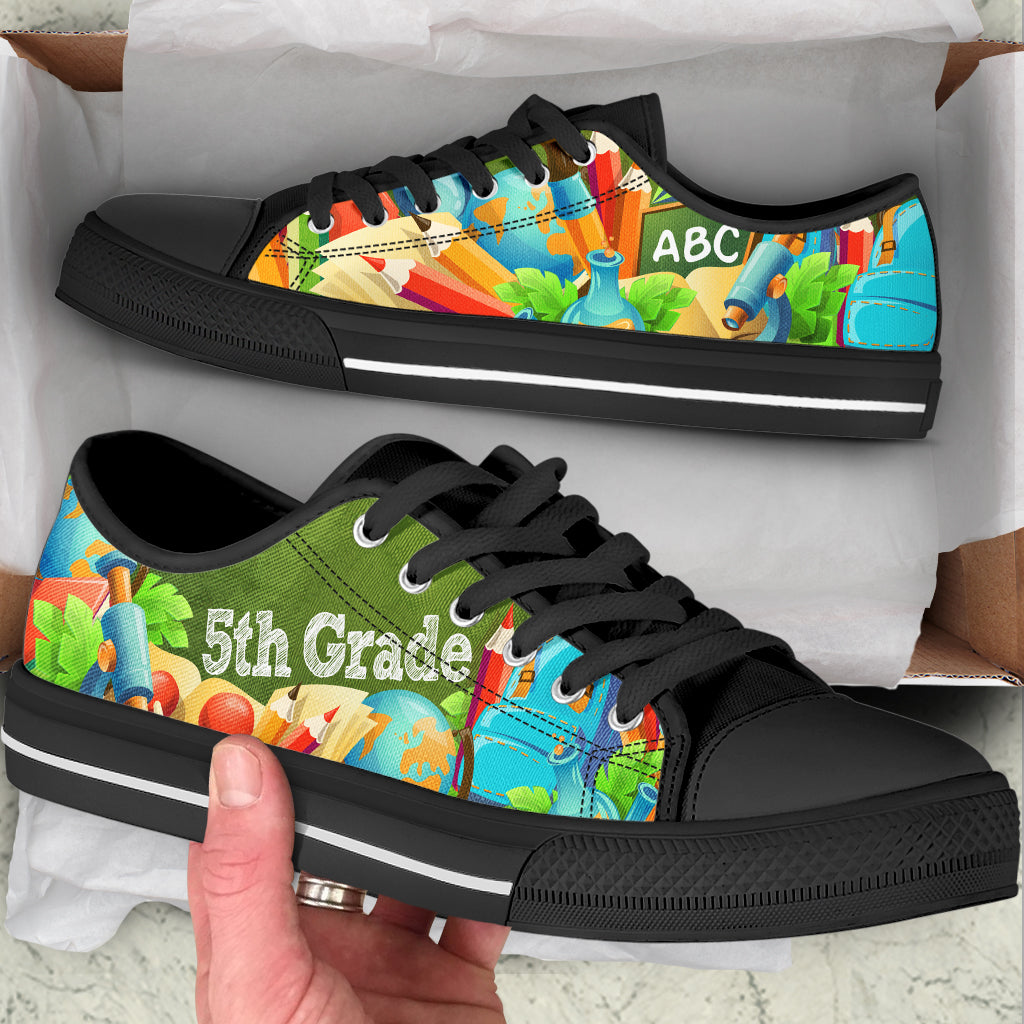 5Th Grade Teacher Low Top Shoes Canvas Shoes School Shoes – Best Gift For Teacher 3D Low Top