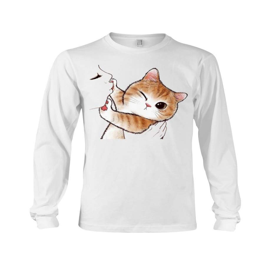 Cute Cat Kitten No Kisses Gift Gift For Cat Lover Unisex Long Sleeve