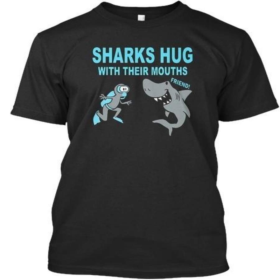 Shark Hug With Their Mouths T Premium Tee T-Shirt