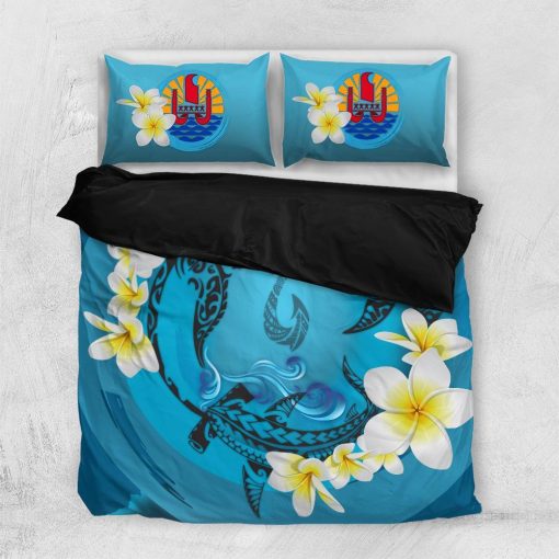 Tahiti Blue Plumeria Animal Tattoo Bedding Set All Over Printed