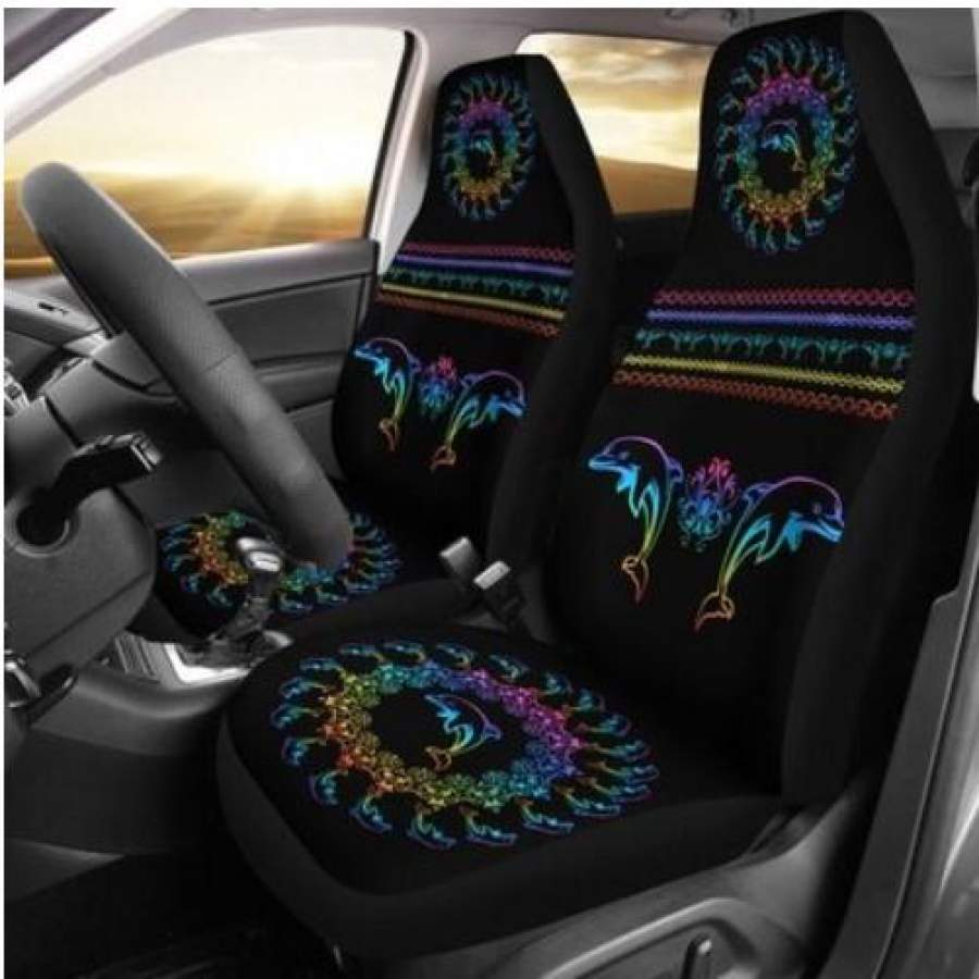 DOLPHIN WITH CIRCLE PATTERN FULL COLOR CAR SEAT NAL