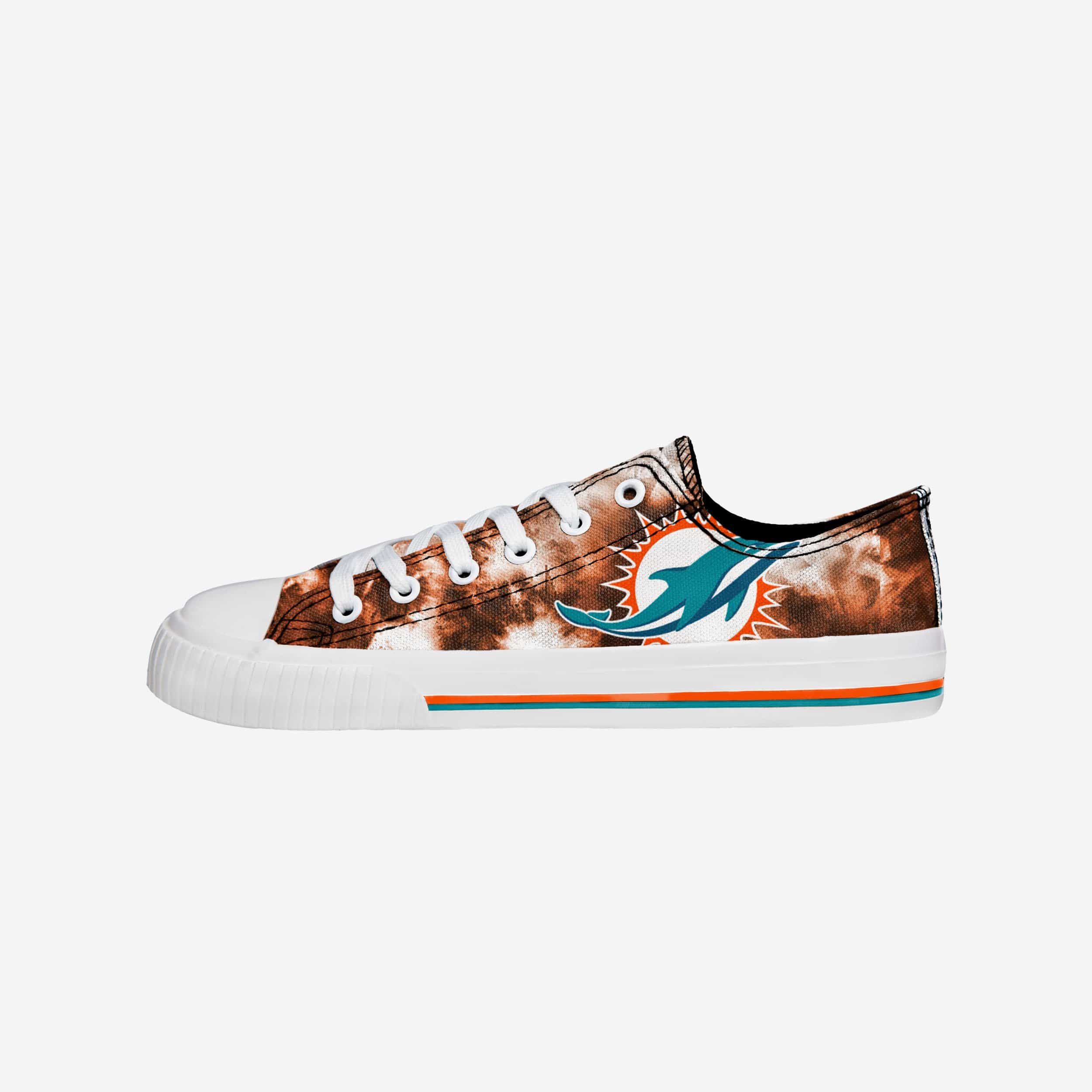 Miami Dolphins Womens Low Top Tie Dye Canvas Shoe