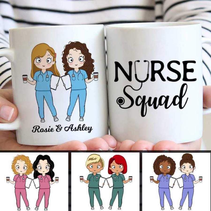 Chibi Nurses Friends Personalized Mug