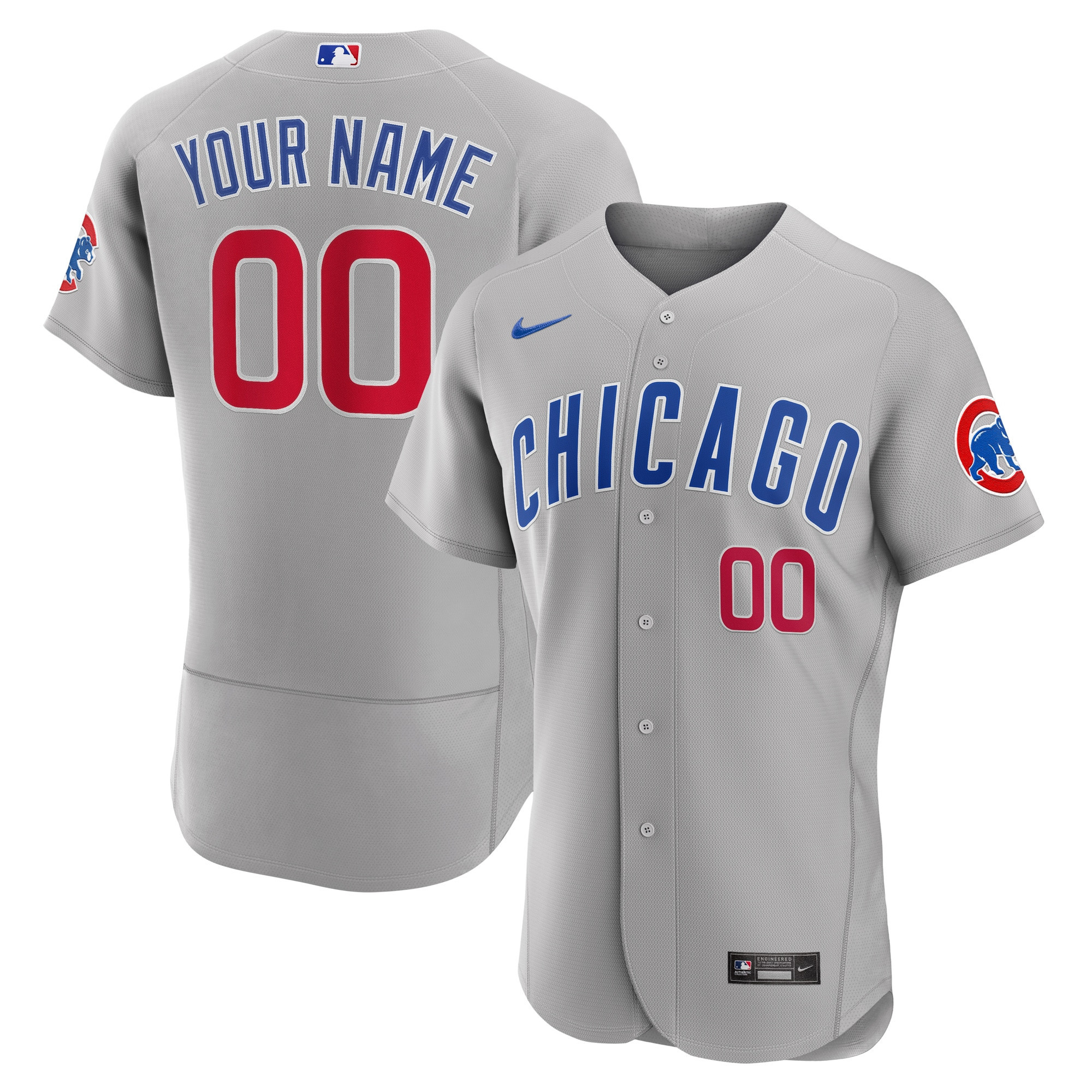 Chicago Cubs Road Authentic Custom Jersey – Gray Custom Jerseys MLB