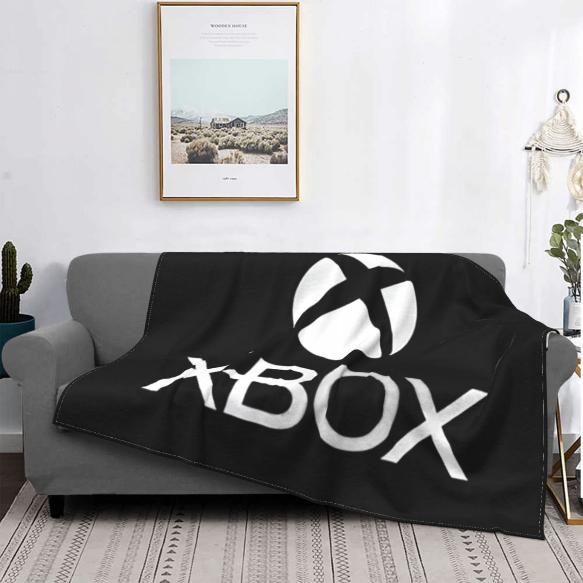 Sofa Fleece Vintage Gamer Xbox Lover Throw Blanket Warm Flannel Video Game Gamer Blankets for Bedroom Home Couch Quilt alx