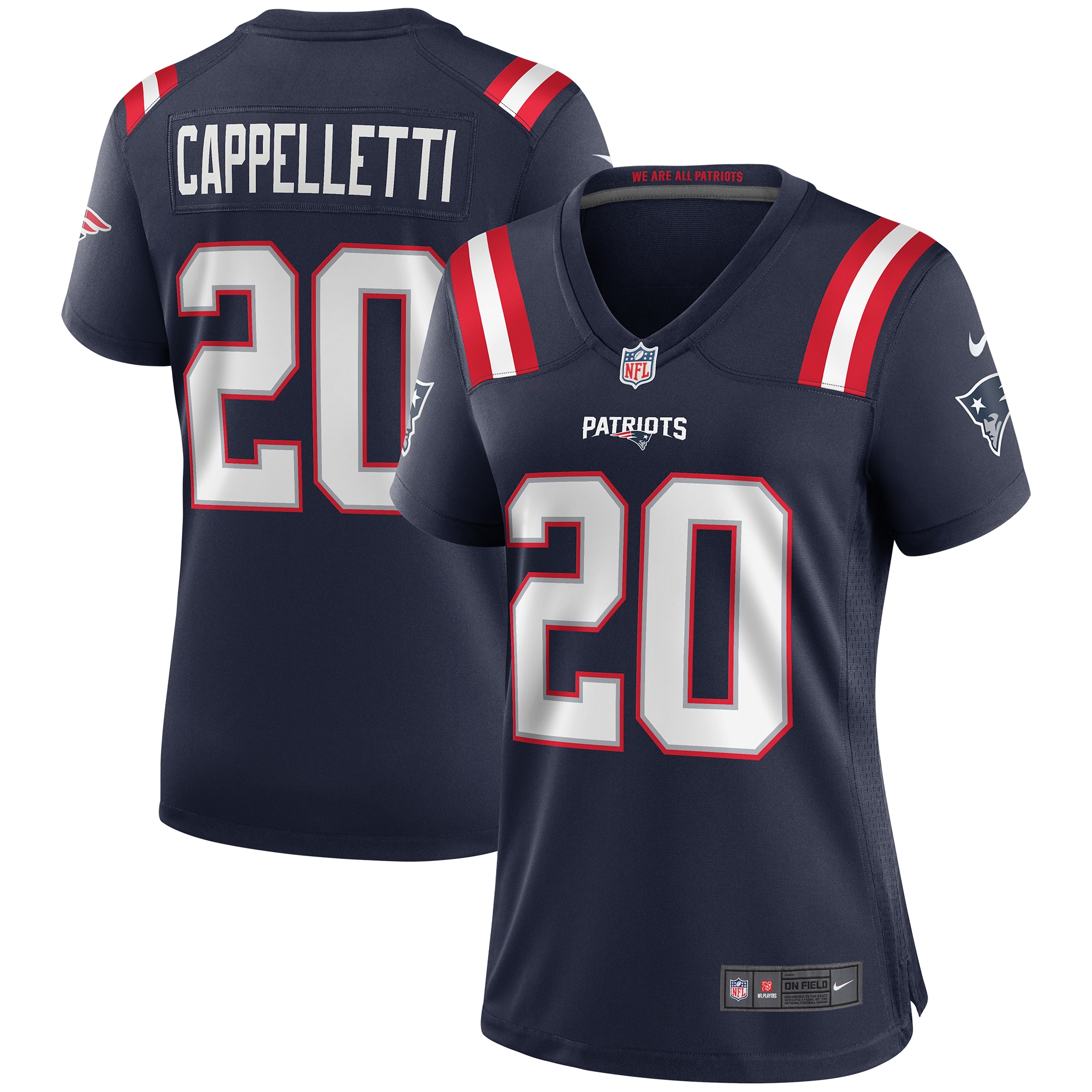 Gino Cappelletti New England Patriots Women's Game Retired Player Jersey – Navy