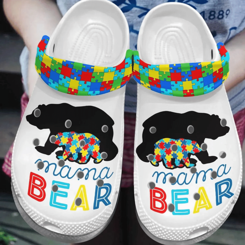 Autism Awareness Mama Bear Crocband Clog Shoes For Men Women