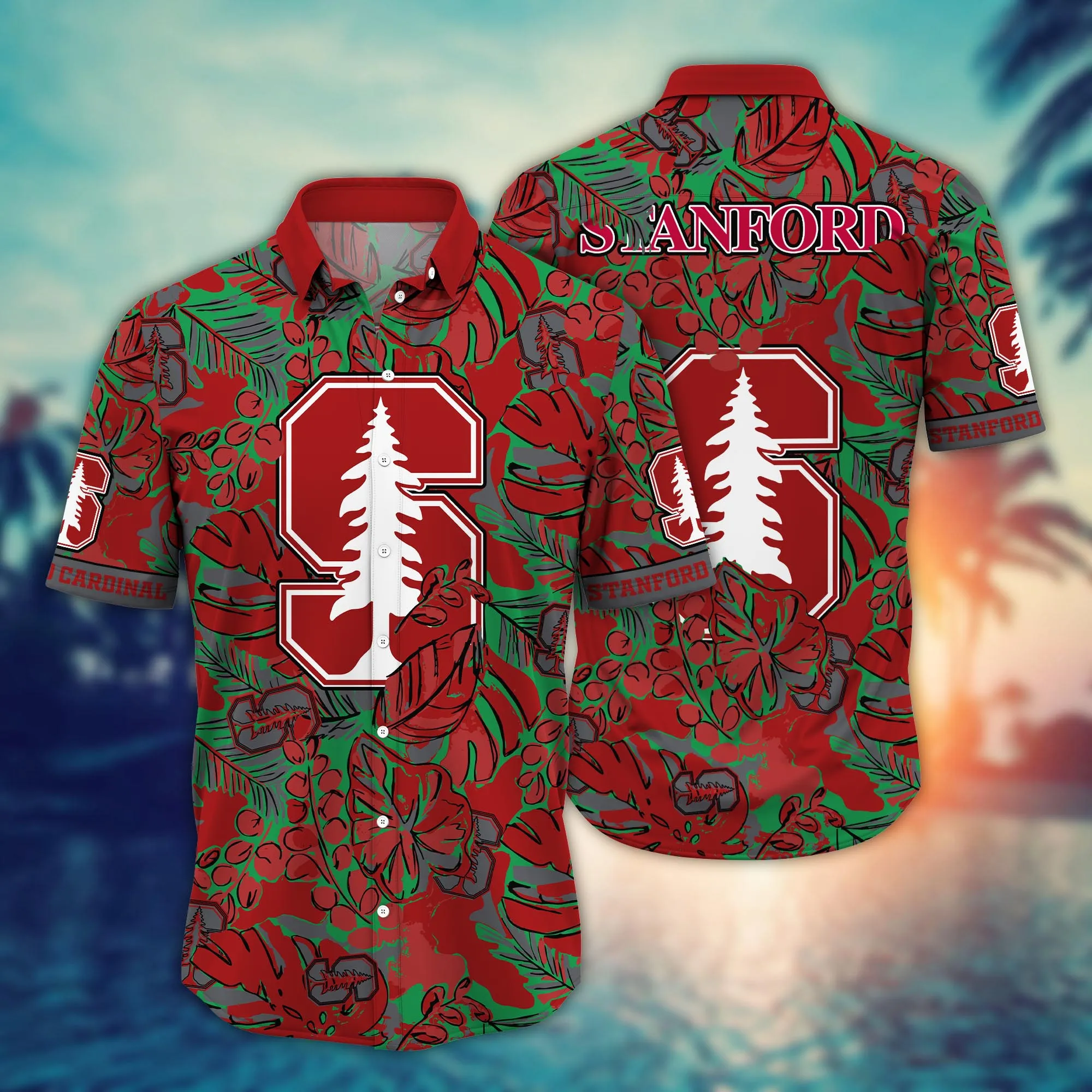 Stanford Cardinal NCCA Hawaiian Shirt Road Trips Aloha Shirt