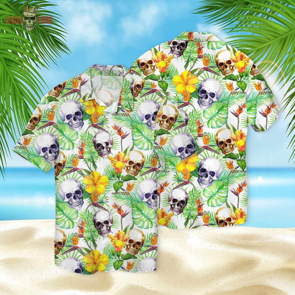 Skull Tropical Leaves Fashion Hawaii Shirt Ha41216