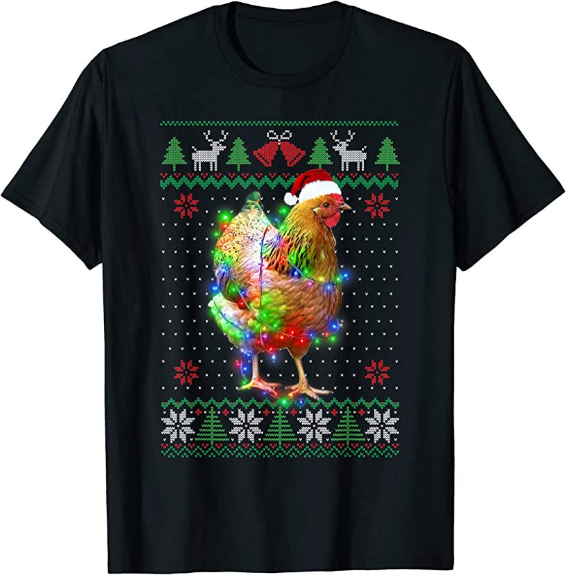 Chicken Animal Ugly Sweater Christmas Puppy Animal Lover T-Shirt