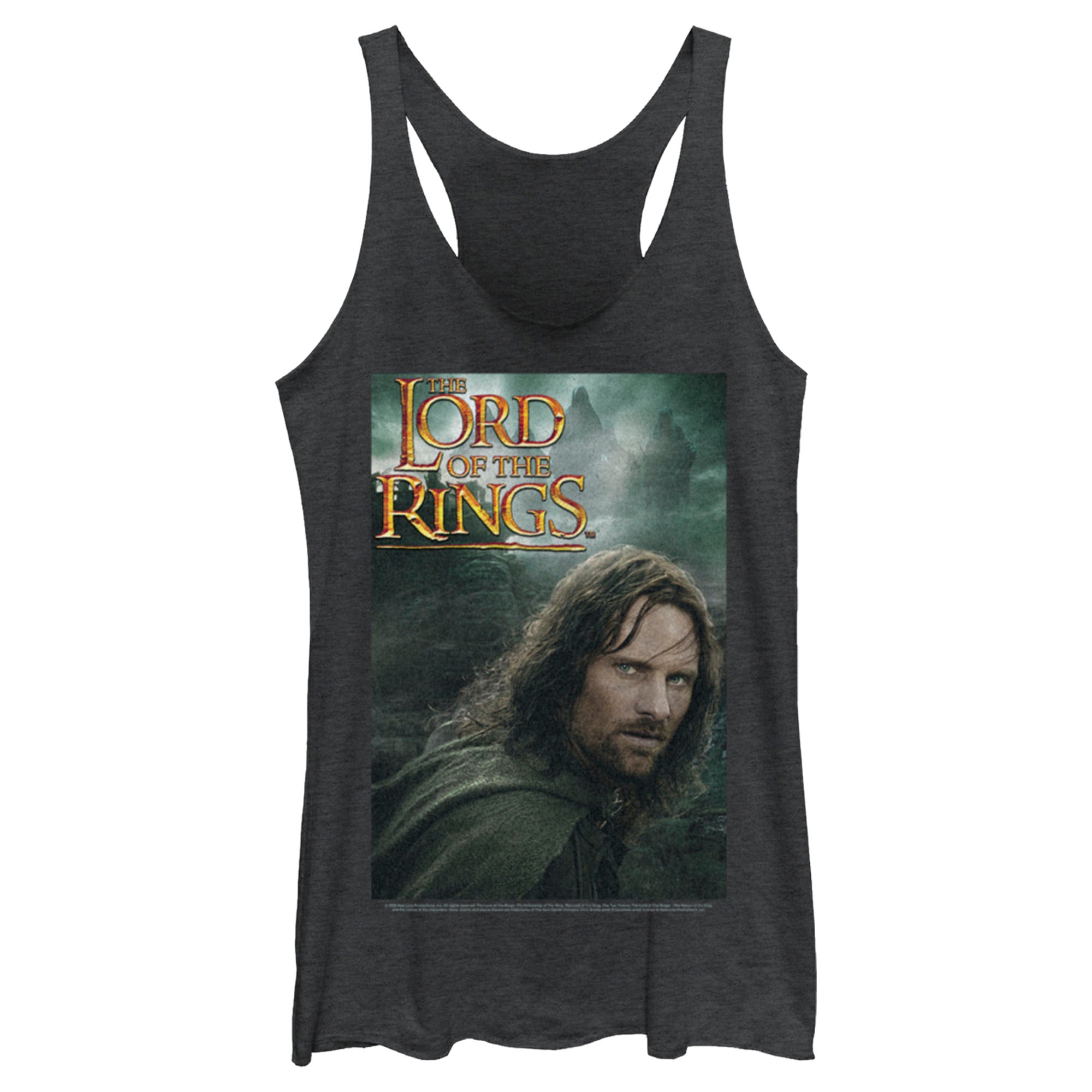 Women’S Lord Of The Rings Fellowship Of The Ring Aragorn Movie Poster Racerback Tank Top