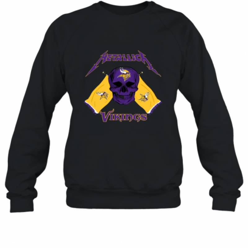 Metallica Minnesota Vikings Skull Flag Shirt Sweatshirt