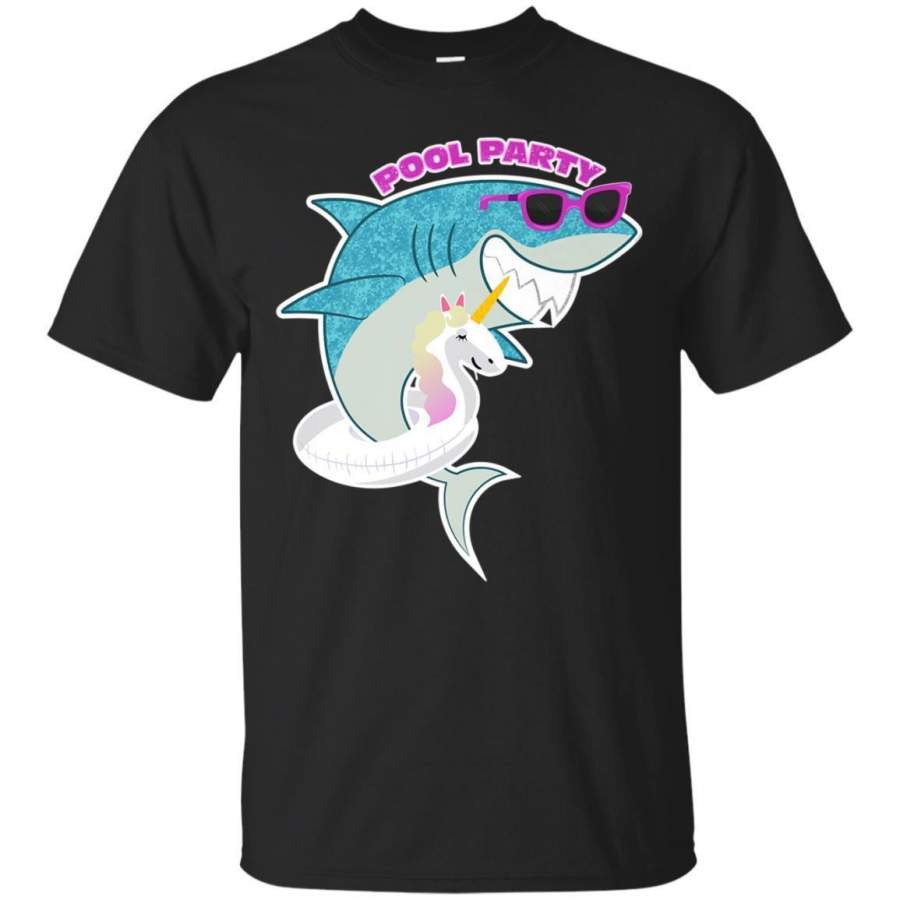 AGR Shark Unicorn Float Shirt Funny Birthday Pool Party Tee Jaq T-shirt