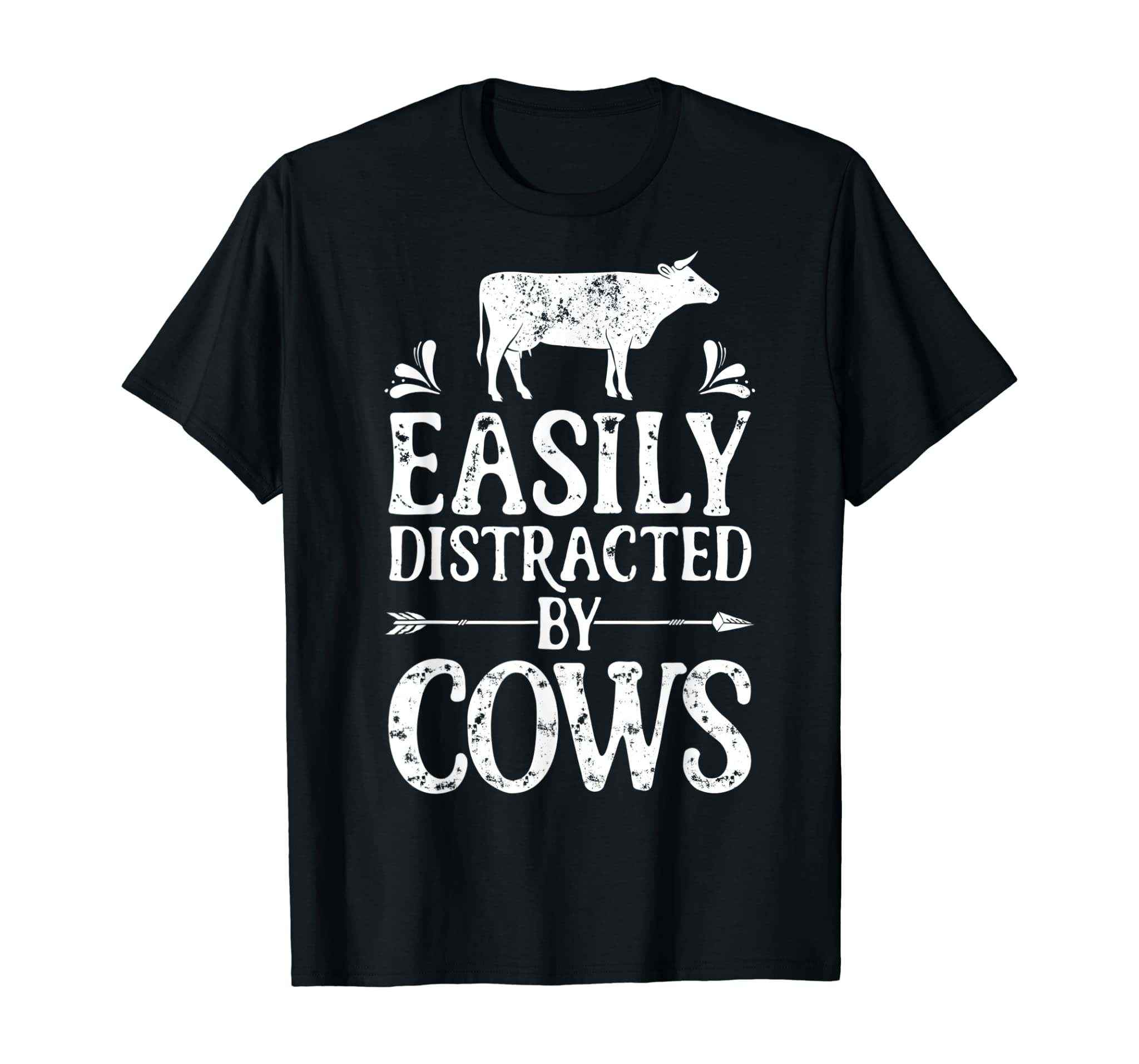 Easily Distracted By Cows T Shirt Cow Men Women Gifts Farmer