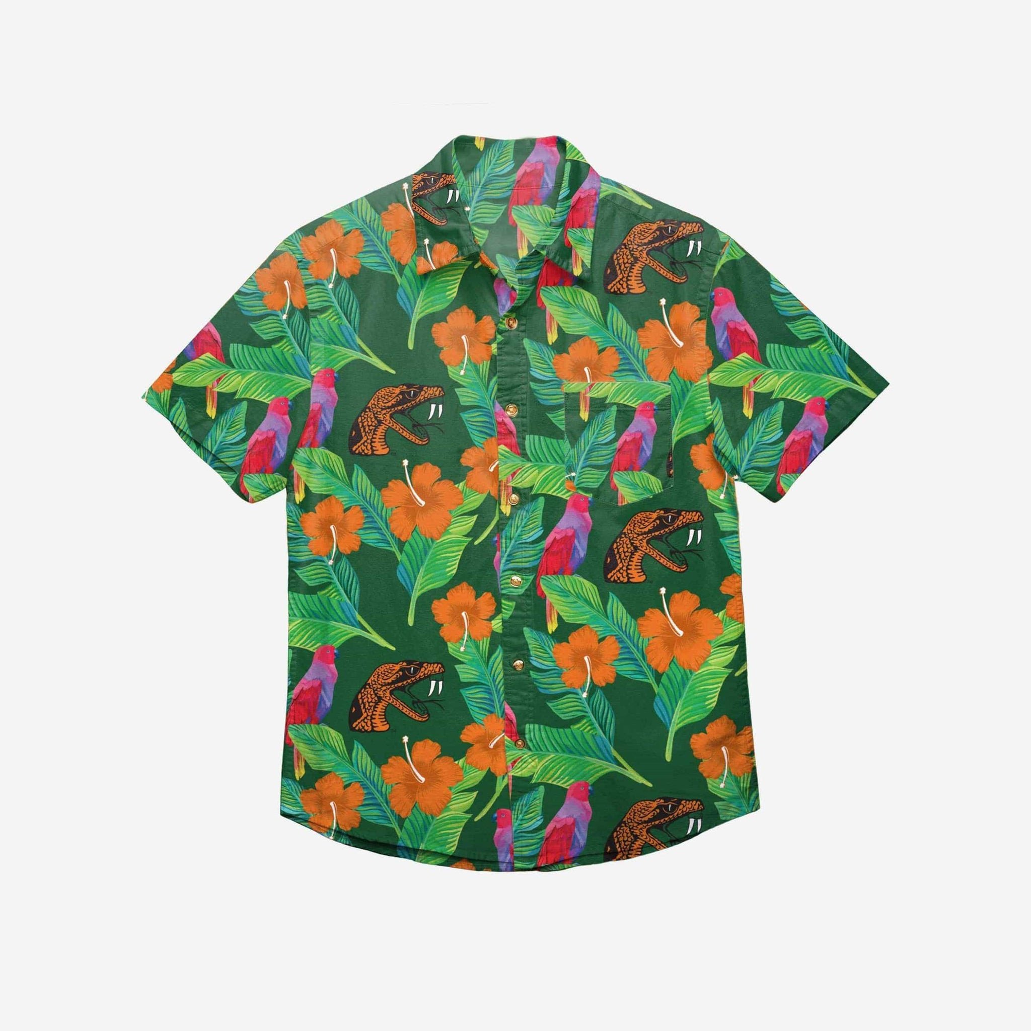 Florida Rattlers Floral Button Up Hawaii Shirt Ha54385