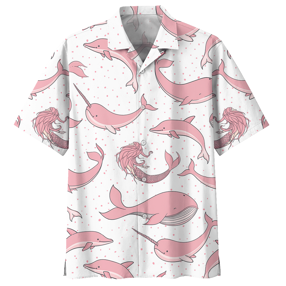 Dolphin White Unique Design Unisex Hawaii Shirt For Men And Women Ha85578