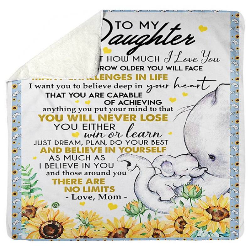 To My Daughter You Will Never Lose You Either Win Or Learn Gifts From Mom Sherpa Blanket