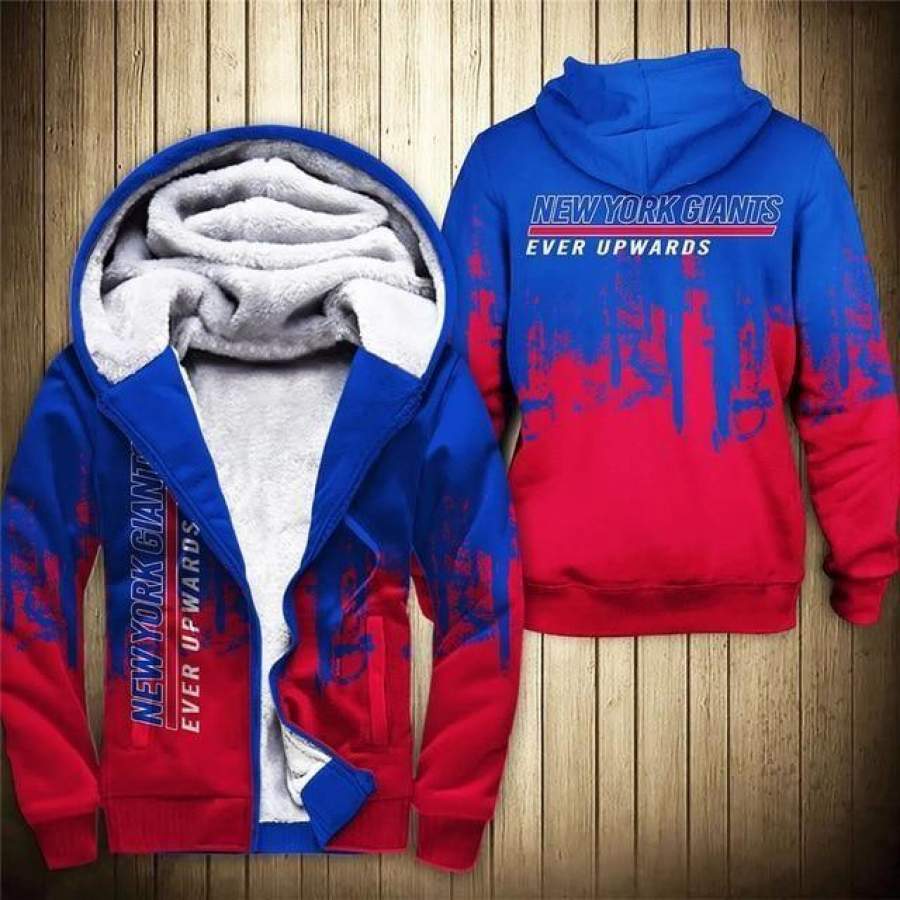 New York Giants Thick Zipper Hoodie Unisex 3D All Over Print