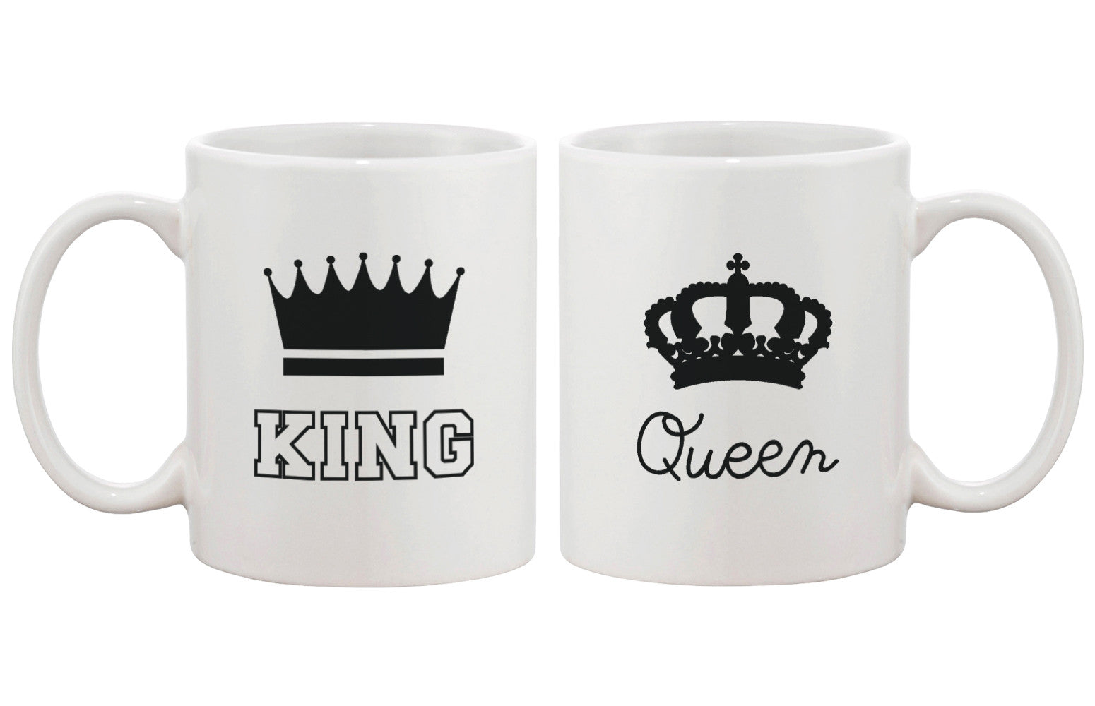 King and Queen Couple Coffee Mug- Matching Ceramic Mugs Gift for Couples