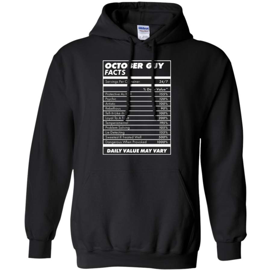 AGR October Guy Facts Daily Value May Vary Hoodie