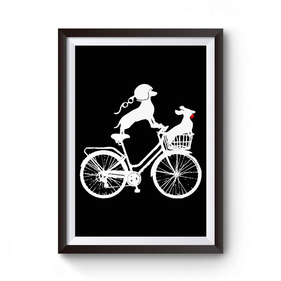 Doxie Vintage Dachshund Art Bicycle Cyclist Dog Lover Gifts Animal Poster