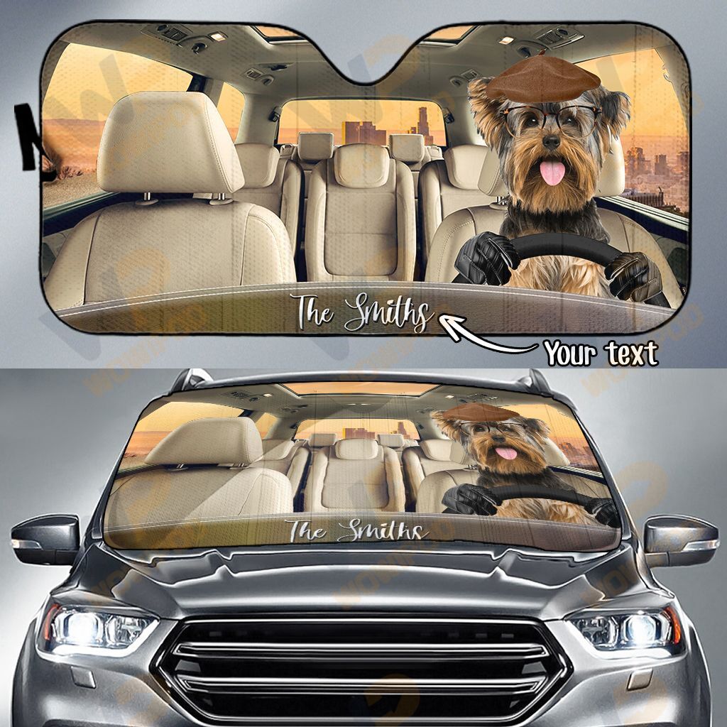 Yorkshire Terrier Family Custom Name Car Sun Shade 10 NDC0222