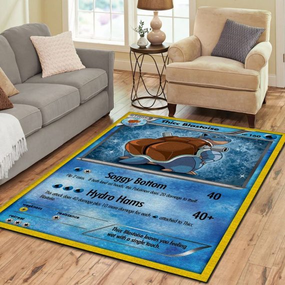 Pokemon Present Gift For Pokemon Lover Thicc Blastoise Pokemon 25Th Anniversary Pokemon Card Grading Rectangular Rug Hg