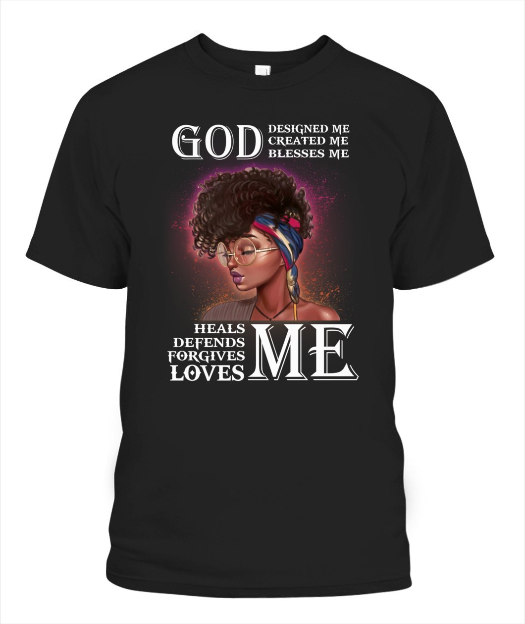 God Bless Afro Black Girl And Natural Hair Tee Shirt