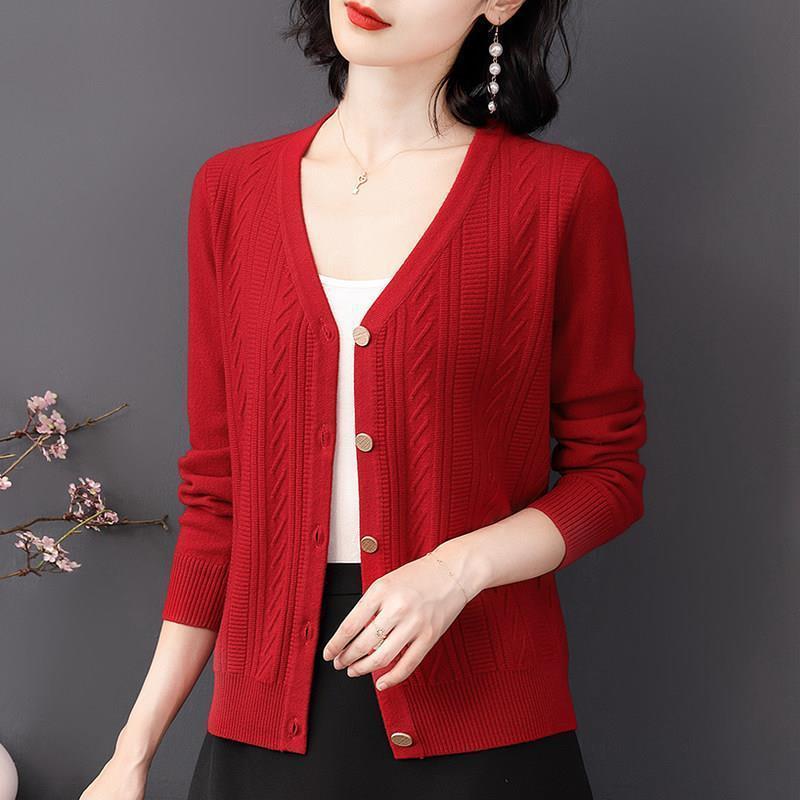 Cardigan Mujer Women’s Short Sweater Jacket Spring Autumn New Fashion Knitted Shirt Temperament Mother Knitwears alx