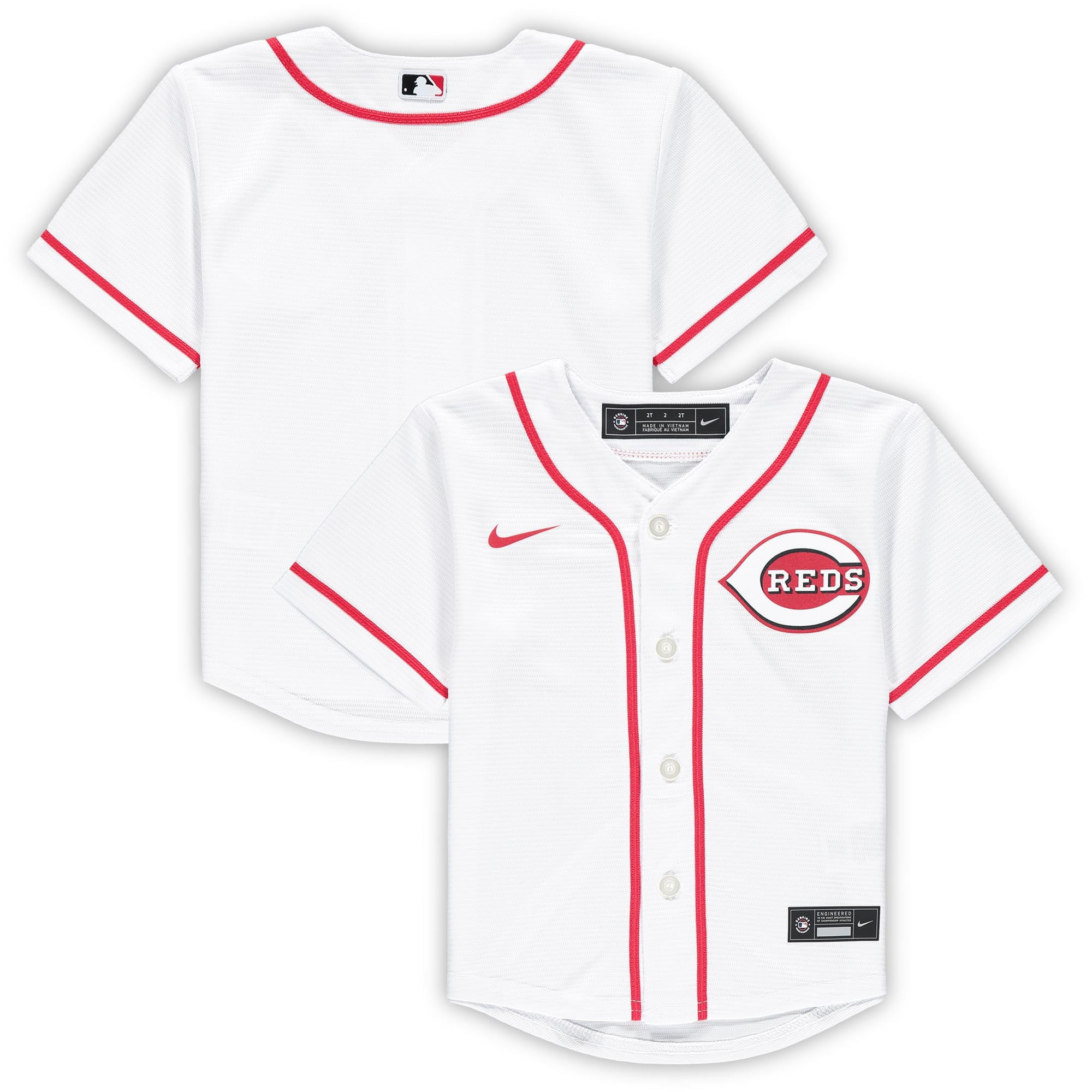 Cincinnati Reds Toddler Replica Team Jersey – White MLB