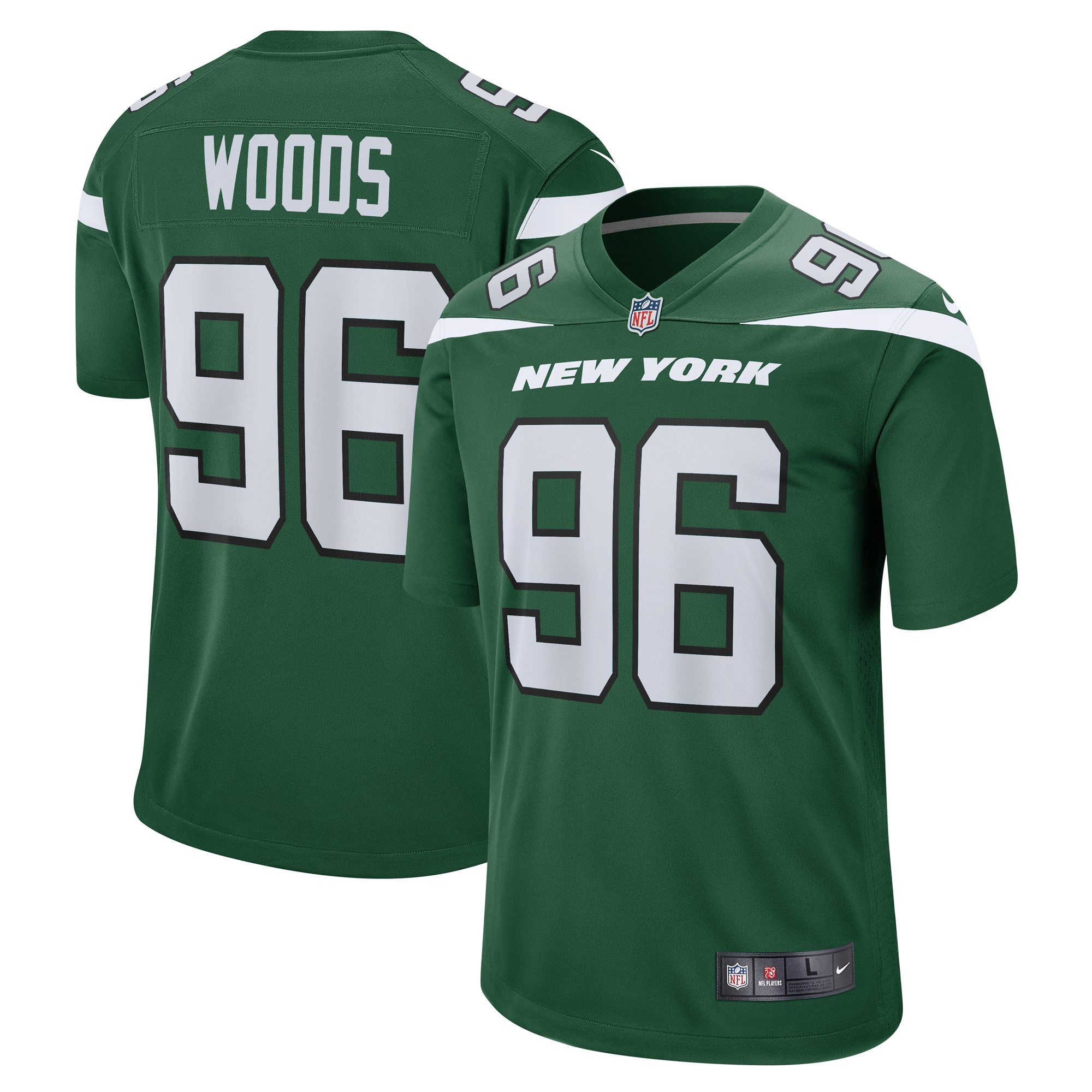 Al Woods New York Jets Game Jersey – Gotham Green