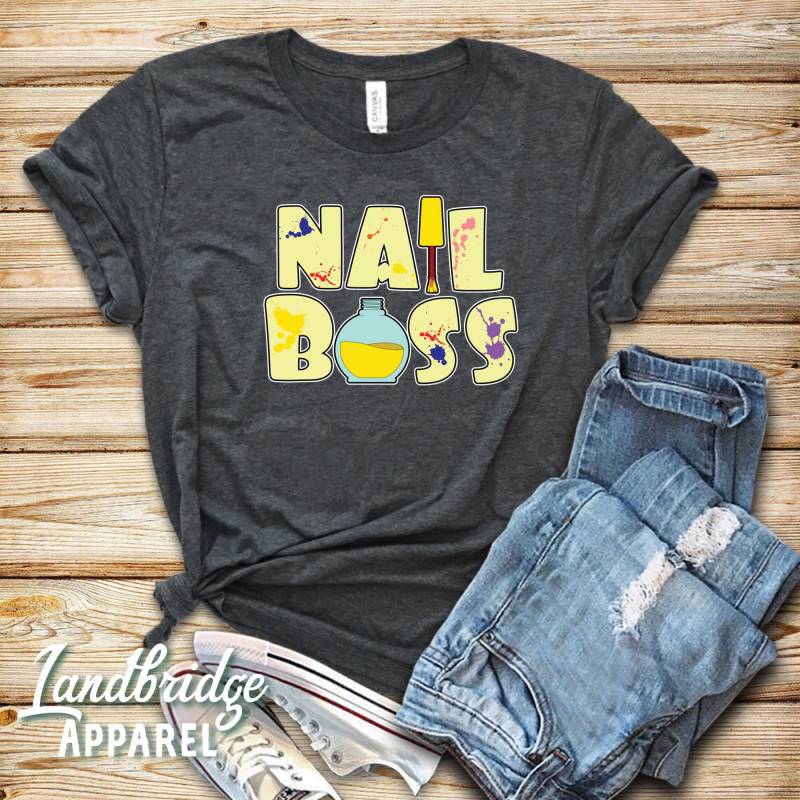 Crushtee Nail Boss Shirt, Tank Top, Long Sleeve, Hoodie, Nail Shirt, Nail Tech Gift, Nail Artist Shirt, Nail Artist Gift, Nail Polish Lover Long Sleeve Hoodie