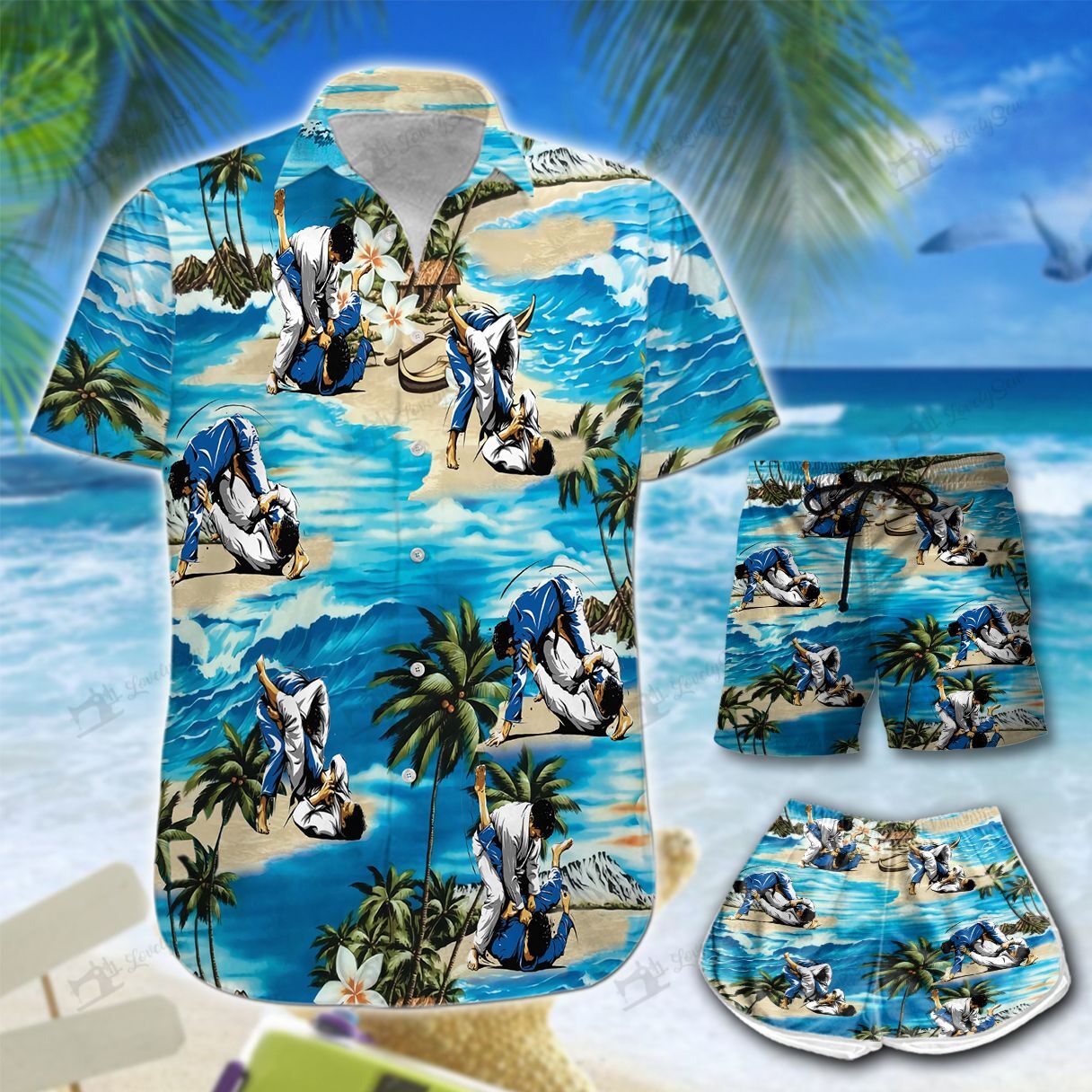 Jiu Jitsu On The Beach Hawaiian Shirt Shorts Ha77188