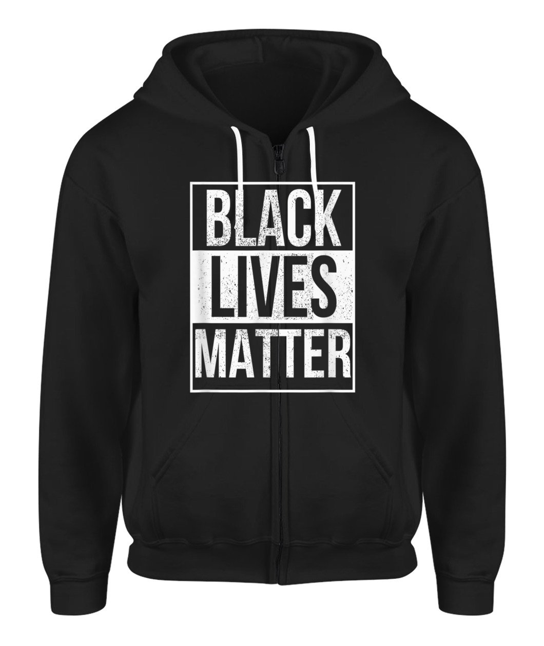 Distressed Black Lives Matter Zip-Up Hoodie For Men Women