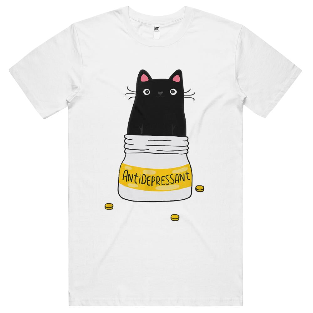 Cute Cat Kitten Antidepressant Retro Forensics Theme T Shirts