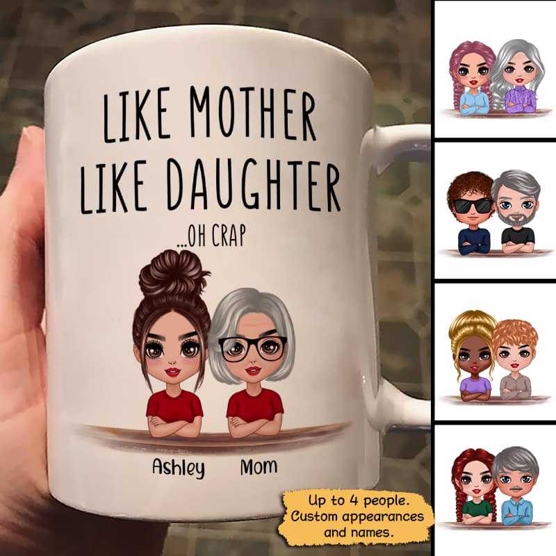 Doll Family Like Father Mother Like Son Daughter Gift Personalized Mug