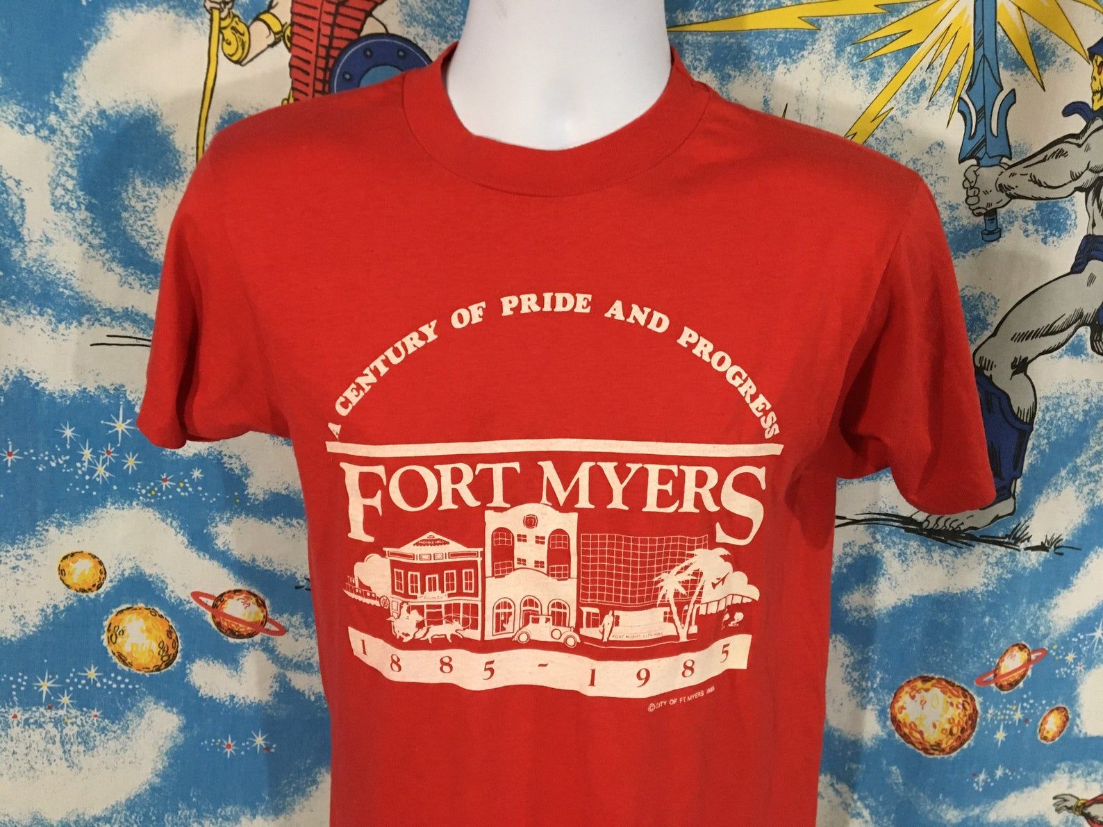 Vintage 1985 Fort Myers Florida Centennial Shirt – Sz M – Poly Super Soft 80S Single Stitch Tee